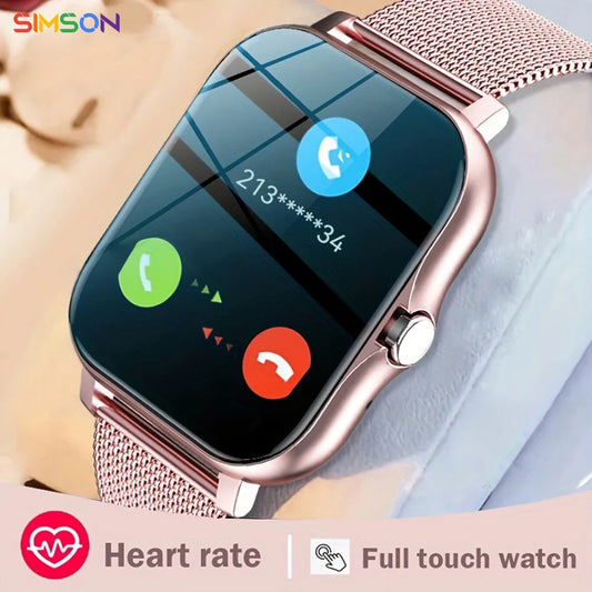 Nuevo SmartWatch con teléfono Android, pantalla a Color de 1,44 pulgadas, completamente táctil, esfera personalizada, SmartWatche para mujeres, llamada Bluetooth, SmartWatch para hombres